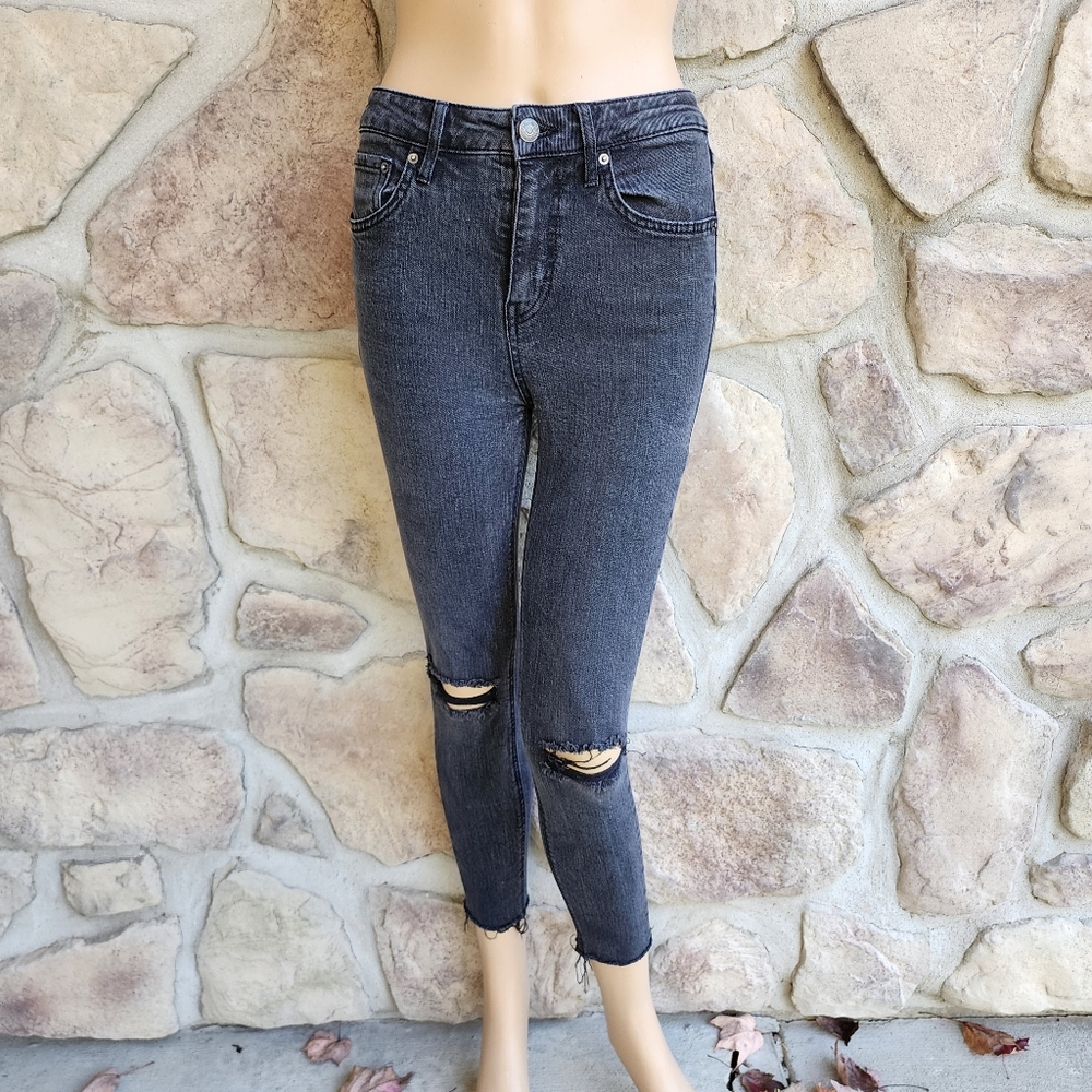 WILD FABLE | Washed Black Distressed High Rise Skinny Jeans